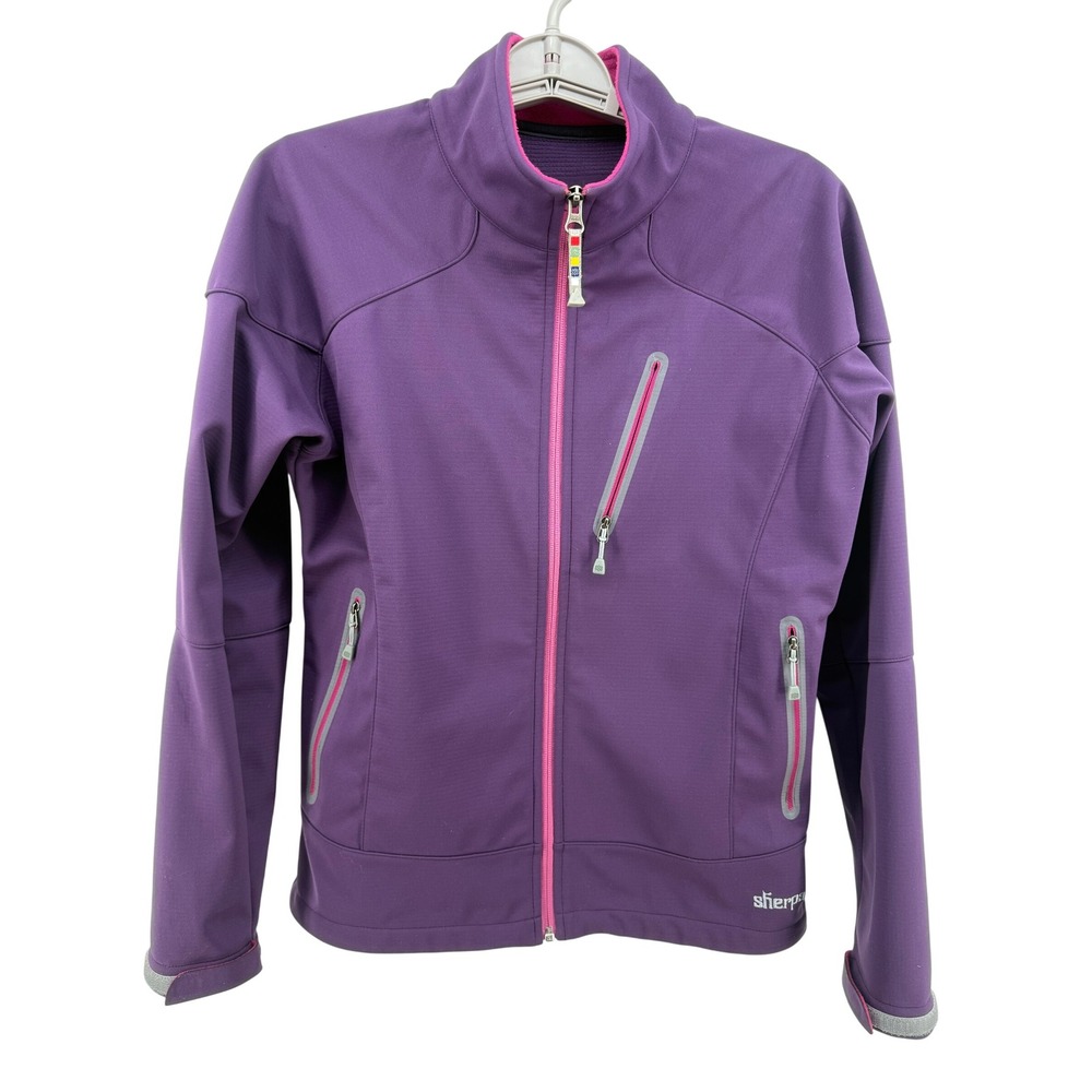 Sherpa Adventure Gear Womens Purple Softshell Jacket Full‎ Zip Coat Size Small